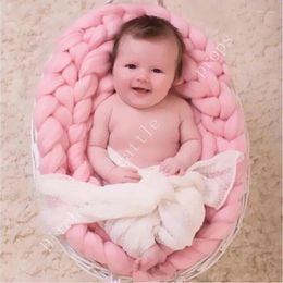 Blankets Born Pography Props Baby Po Blanket Long Basket Acrylic Filler Braid Stuffer Atrezzo Fotos