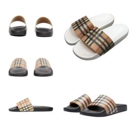 2024 Paris Sliders Men Women Slippers Summer Slides London England Sandals Beach Slide Ladies Flip Flops Loafers Home Plaid Pattern Slipper