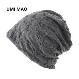 UMI MAO Korean Pile Hat Summer Japanese Black Baotou Hat Thin Cold Female Net Red Big Head Circumference Male Confinement Y2K 240130
