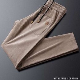 Pantaloni casual, Tendenza moda maschile, Leggings primaverili, Versione coreana, Pantaloni Harun in tinta unita, Strisce minimaliste da uomo