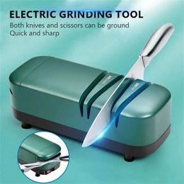 Knife Sharpener Professional Electric Scissors Home 2Stage Kitchen Knives Sharpening System Quickly 240123