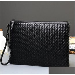 Laptop Cases Backpack Ipad Clutch Case Bag Hand-Woven Pu Envelope Package Drop Delivery Computers Networking Computer Accessories Otd6A