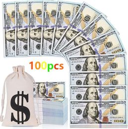 USA Dollars Party Supplies Prop money Movie Banknote Paper Novelty Toys 1 5 10 20 50 100 Dollar Currency Fake Money Children Gift
