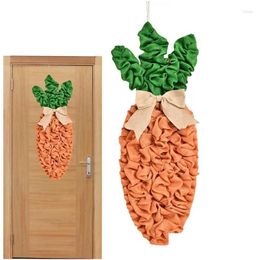 Decorative Flowers Wreaths Easter Wreath Signs Teardrop Carrot Happy Door With Bow Artificial G For Front Wall Decor Drop Delivery Hom Otr8B