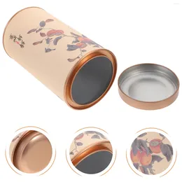 Storage Bottles 2 Pcs Tea Tinplate Jar With Lid Coffee Bean Candy Holder Metal Container