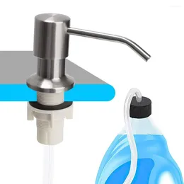 Liquid Soap Dispenser Home Countertop Detergent Water Pump Stainless Steel Dishwashing Lotion Kitchen Sink Mounted