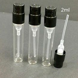 Clear Glass Perfume Empty Tube Bottles 2ml with Black Nozzle Whvra Fxsso