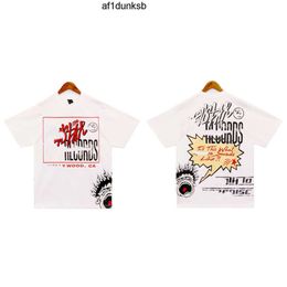 Maglietta bianca da uomo Hellstar Designer Comic Cartoon Stampa Street Trend Hip Hop Felpa casual 56X6