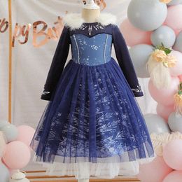 Meninas princesa vestido de manga longa crianças roupas bonito desempenho vestidos festa crianças roupas da criança criança saias h9fL #