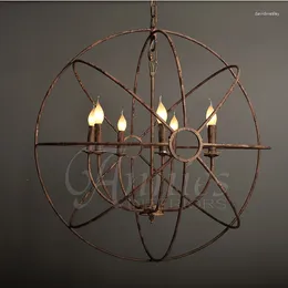 Pendant Lamps Antique Industrial Rust Chandelier Living Room Dining Bedroom Retro Wrought Iron