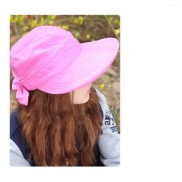 Berets Ladies Sun Hats Women Visor Caps Girls Wide Brim Can Be Accommodated Foldable Miss For