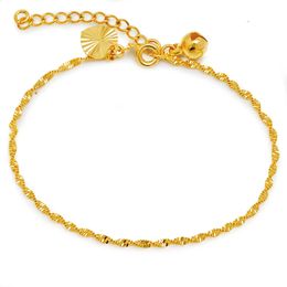 XP Jewellery 3pcslot 17 cm 3 24 k Pure Gold Colour Lovely Wave Bracelets For Women Fashion 240125