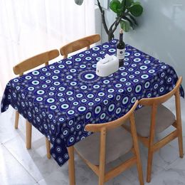 Table Cloth Turkish Evil Eye Circular Tablecloth Rectangular Elastic Fitted Waterproof Nazar Tribes Amulet Cover For Banquet
