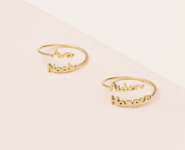 Personalized Adjustable Double Name Couple Rings For Women Stainless Steel Custom Two Names Birthday Jewelry Men Anel Bague3457064