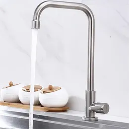 Kitchen Faucets 304 Stainless Steel Faucet Water Purifier Single Lever Hole Tap Cold Sink Handle