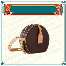 best top M52294 M45647 M45149 M45578 round handbag BOITE CHAPEAU SOUPLE M44699 NEW COSMETIC Pouch case BAG cross body purse BOX real genuine leather 20x22.5x8cm