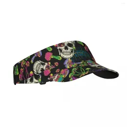 Berets Summer Sun Hat Adjustable Visor UV Protection Top Empty Crazy Mad Skull Magic Mushrooms Hippie Sport Sunscreen Cap