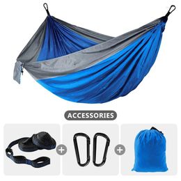 Camp Furniture 102 55inch Double Camping Hammocks With 2 Tree Straps Portable Indoor Outdoor Travel Hammock For Backpacking Beach Hiking