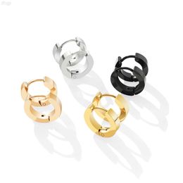 Wholesale 18k Gold Plated Stainless Steel Simple Colourful Mini Small Flat Geometric Round Hoop Earrings for Women