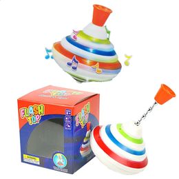 Classic Spinning Tops Toy Press Rotate Sound Light Music Gyroscope Gyro Toys With LED Flash For Children Kid 240131