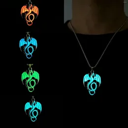 Pendant Necklaces Fashion Dragon For Men Glow In The Dark Animal Sweater Chain Glowing Necklace Punk Party Jewellery Accessories