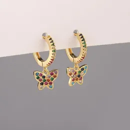 Stud Earrings Fashionable And Simple Micro-inlaid Zircon Bowknot Colorful All-match Trend Funky Charm Ladies Accessories