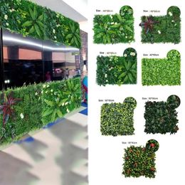 Decorative Flowers Artificial Plant Green Wall Panel Lawn Backdrop Decor Wedding Hedge Panels Fence Greenery Garden Outdoor Interior