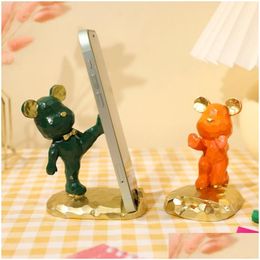 Tablet Pc Stands Creative Bear Mobile Phone Holder Desk Bedside Home Office Lazy Person Living Room Porch Decoration Drop Delivery Com Dhdtu