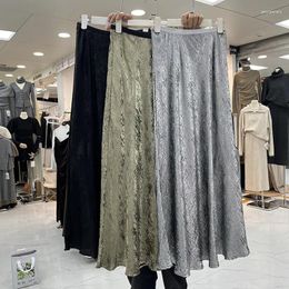 Skirts Vintage Goth Skirt Falda Sexy Mujer Elastic High Waist Long For Women Spring Casual Streetwear Maxi Drop