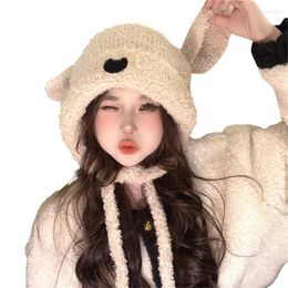 Berets Plush Slouch Bear Ear Shape Beanie Hat For Adult Teens Cycling Skiing Knit