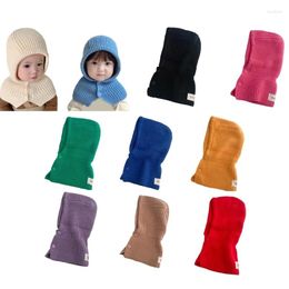 Berets Kids Beanie Cap Solid Color Crochet Shawl Hat For Winter Cold Weather Universal Baby Windproof Skull With Ear Flap