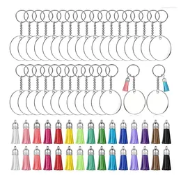 Keychains 130Pcs Acrylic Keychain Blanks Clear For Vinyl Kit DIY Crafts Jewelry Making Accessories