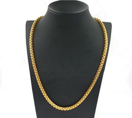 USENSET 6mm Gold Tone Women and Men Box Necklace Chain Stainless Steel Rope chain Necklace High Quality Jewellery Y204189560