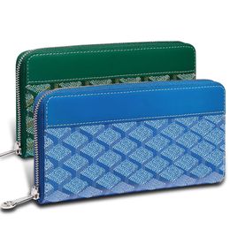 designer zipper women long wallet Genuine leather Purse men Card Holder with box serial number 8 Colour