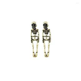 Stud Earrings Metal Halloween Ghost Exaggerated Skeleton Removable Scary Human Ear Drop Delivery Jewelry Otoja