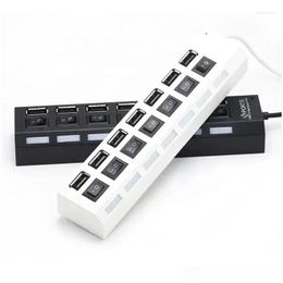 Usb Hubs Hub 7 Port Mti Splitter Power Adapter Mtiple Expander With On Off Switch For Pc Laptop Book Accessories Drop Delivery Compute Otg5M