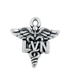 Antique Silver Plating Medical Licensed Vocational Nurse LVN Charms Caduceus Medical Symbol Charms AAC1783065546