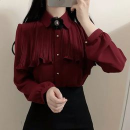 Korea Chic Tops Blusas Japan Style Elegant Cute Preppy Girls Work Button White Shirts Retro Flhjlwoc Fashion Women Blouses 240202