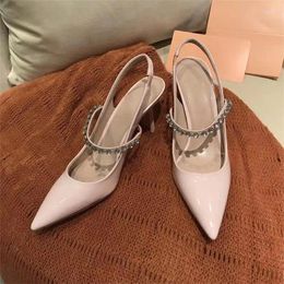 Sandals Crystal Women Summer Pointed Toe Sandalia Feminina High Heels Sandalias Mujer 2024 Party Ladies Shoes Zapatos De