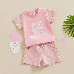 Clothing Sets Toddler Baby Girl Summer Clothes Letter Short Sleeve T Shirt And Shorts Cute Infant Outfit 6 12 18 24 Months 2T