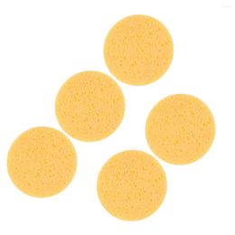 Makeup Sponges 5pcs Round Sponge Pads Skin-friendly Mats Remover Accessories For Women Female (Yellow)