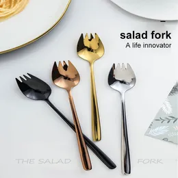 Forks Dessert For Cake Snack Salad Fork Spoon Ice Cream Long Handle Creative 304 Stainless Steel