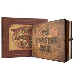 180 Page DIY Travel Po Album Our Adventure Book Leather Retro Creative Anniversary Guest Memory Gift 240202