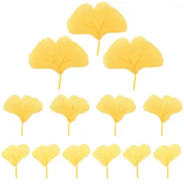 Decorative Flowers Artificial Ginkgo Leaves Simulation Fake Leaf Silk Autumn Stems Fall Plant Spray Flower Arrangement