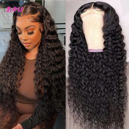 Deep Wave Lace Front Wigs Human Hair 134 136 HD Frontal Water Curly Wig For Women Wet Wavy 44 Closure 240127