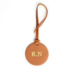 Custom Made Initial Letters Genuine Natural Leather Keychain Ladies Backpack Pendant Women Bag Charm Decorations For Bags 240122