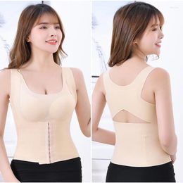 Camisoles & Tanks 4-in-1 Waist Buttoned Bra Shapewear Seamless Push Up Cotton TopsWireless Sports Vest