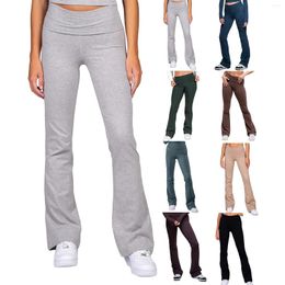 Women's Pants Combhasaki Y2K High Waist Long Solid Color Micro-Flared Slim Fit Trousers Spring Fall Clean Sweatpants Bottoms