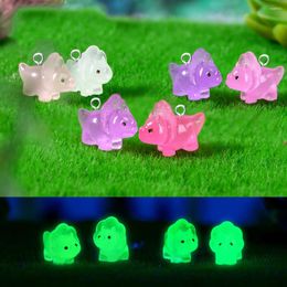 Charms 10pcs Kawaii Luminous Dinosaur Pterosaur Cute For Jewellery Making Resin Animal Pendant Diy Earring Keychain Findings