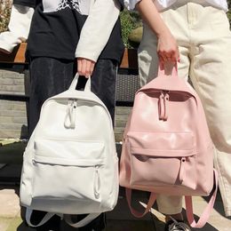 fashion preppy style women backpack leather school bag backpacks for teengers gilrs large capacity pu travel Sac A dos 240130